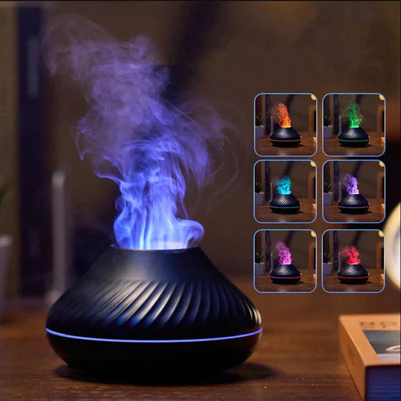 2022 New Flame Air Humidifier USB Aroma Diffuser Room Fragrance Mist Maker Essential Oil Difusors for Home Living Room Office