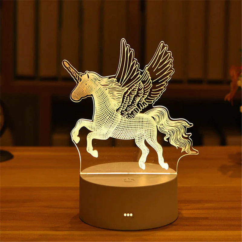 3D Lamp Acrylic LED Night Lights Christmas Party Decoration Night Light for Home Bedroom Decor New Year Wedding Neon Lamp USB