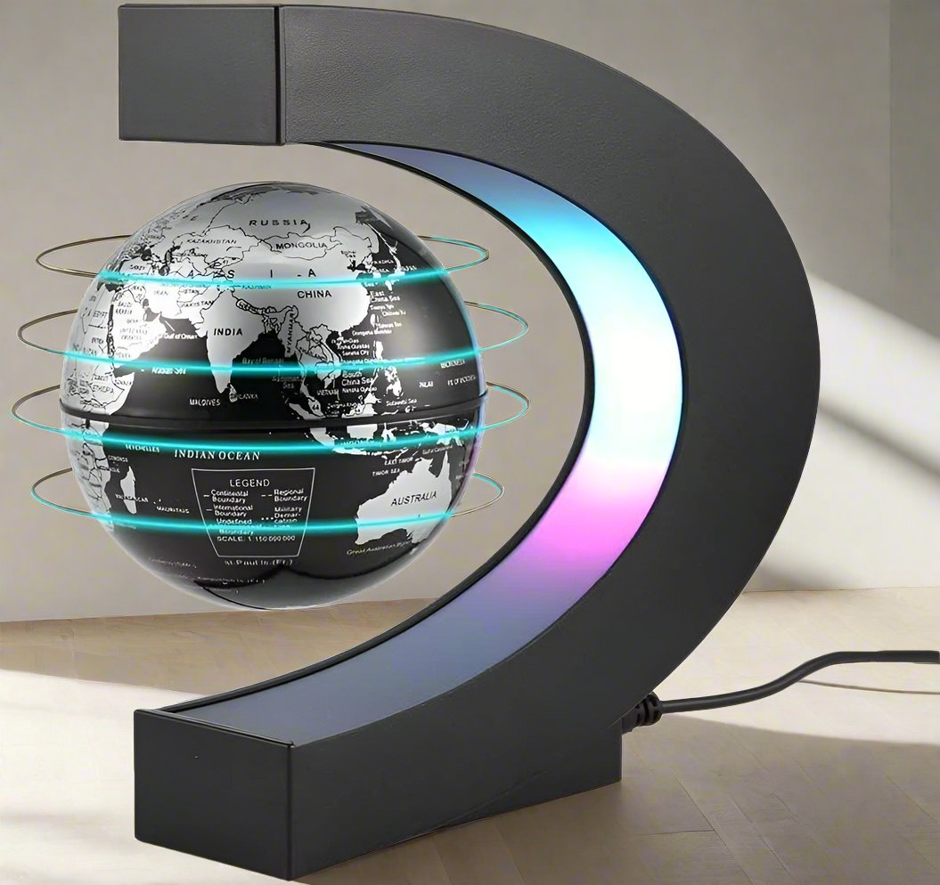 Magnetic Levitating Globe with LED Light - for Kids Adults Learning - 3.5 Inch Floating Globe Decor, Perfect Cool Gift in Office Home