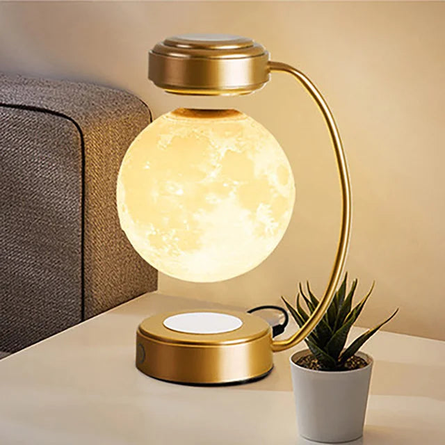 Gravity-Defying 3D LED Levitating Moon Lamp – Floating, Rotating Light for Home & Office Decor