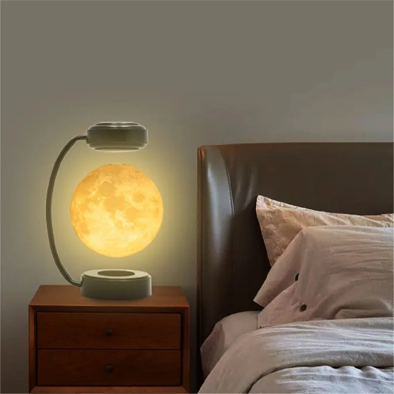 Gravity-Defying 3D LED Levitating Moon Lamp – Floating, Rotating Light for Home & Office Decor