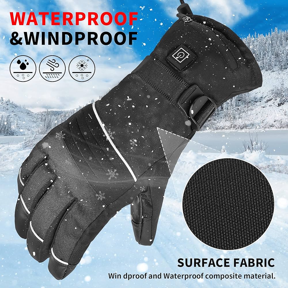 Winter Electric Heated Gloves with Touch Screen Functionality