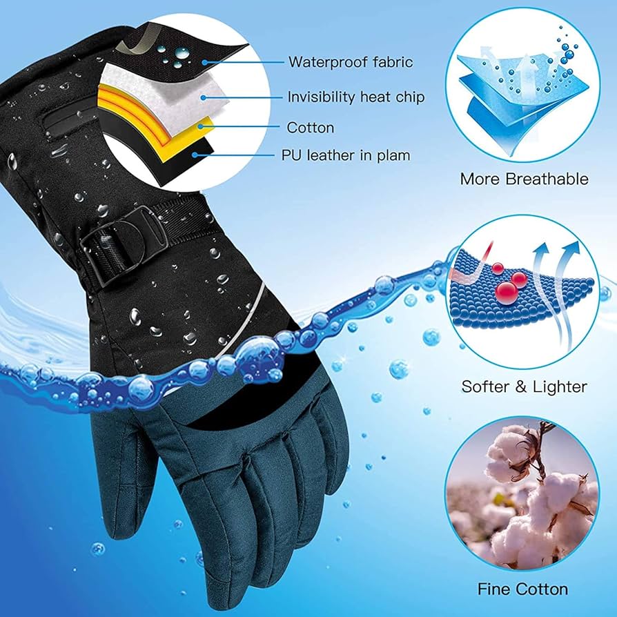 Winter Electric Heated Gloves with Touch Screen Functionality