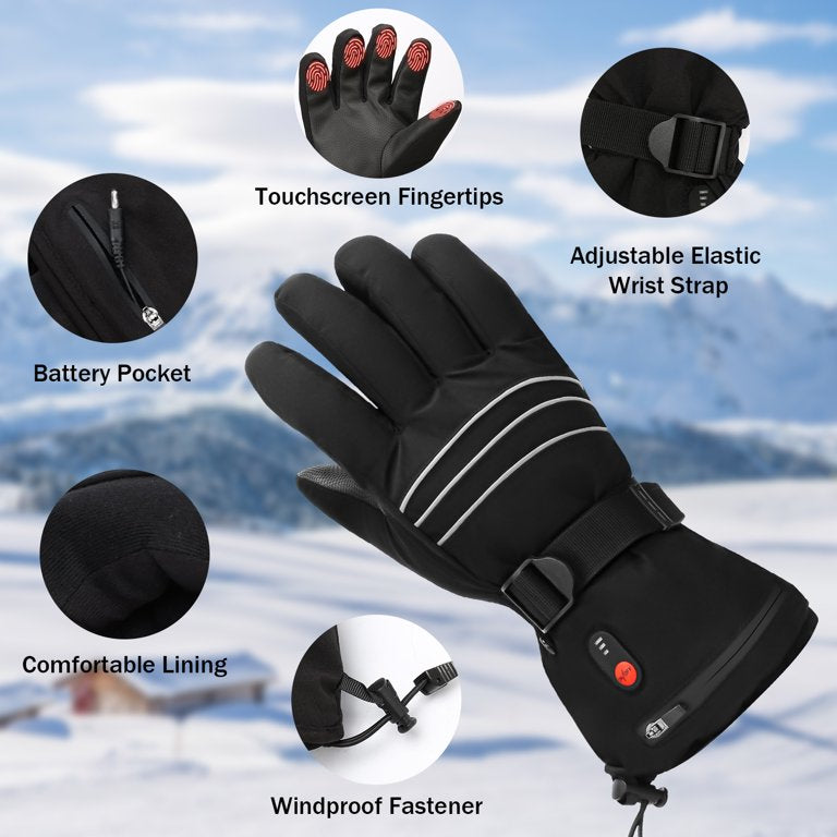 Winter Electric Heated Gloves with Touch Screen Functionality